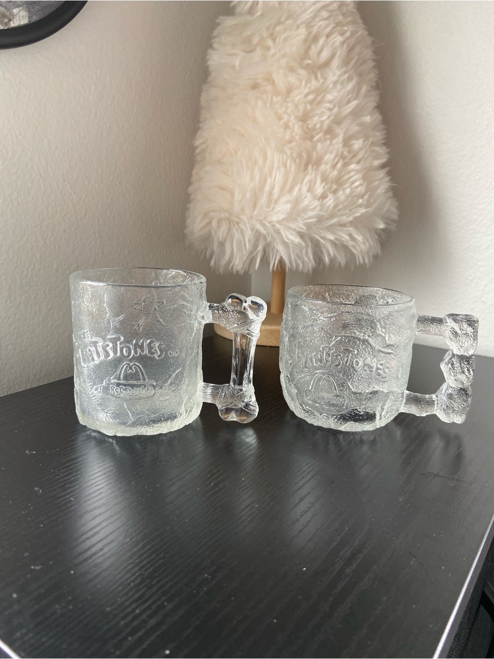 Vintage 1993 McDonalds Flintstones Glasses Mugs Cups Set Of 2